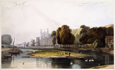 Eton College, uit "Select Views of Windsor Castle and Adjacent Scenery", 1831-1835 door William Daniell