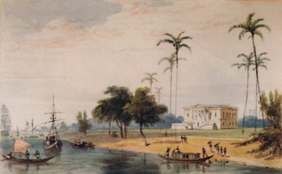 In het Tuinhuis Reach, Calcutta, ca. 1786-1791, 1935 door William Daniell