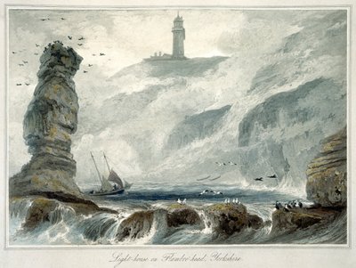 Vuurtoren op Flamborough Head, Yorkshire door William Daniell