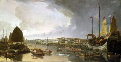 Overzicht van Europese fabrieken in Canton (China), met beschrijvingen van de navigatie op de Guangdong-rivier (of Parelrivier) en een grote verscheidenheid aan boten door William Daniell