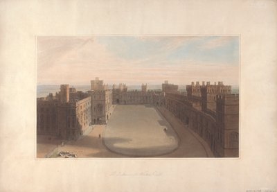 Het binnenplein, Windsor Castle - Uitzicht vanaf de Ronde Toren, Windsor Castle door William Daniell