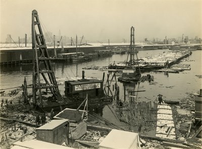 Ongeïdentificeerde industriële waterkantlocatie, ca. 1910-21 door William Davis Hassler