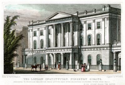 De London Institution, Finsbury Circus, Londen, 1827 door William Deeble