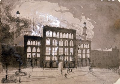 Brand in het Alhambra Theater, Leicester Square, Londen door William Dickes