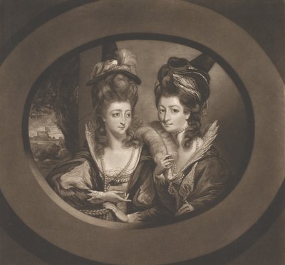 Mevrouw Gwyn & mevrouw Bunbury in de karakters van The Merry Wives of Windsor door William Dickinson