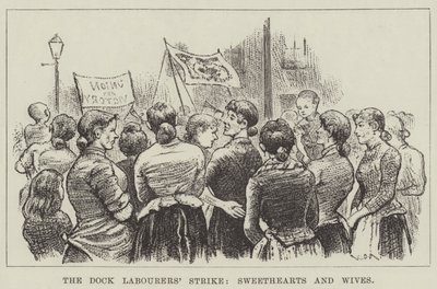De staking van de havenarbeiders, geliefden en echtgenotes door William Douglas Almond