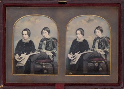 Portret van twee jongens,jaren 1850 (foto) door William Edward Kilburn