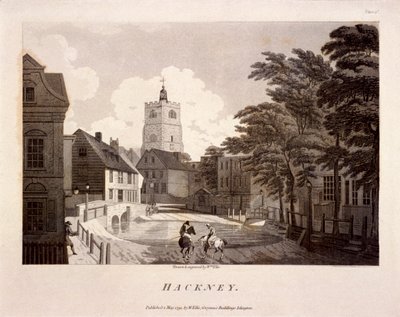 Algemeen uitzicht op Hackney, Londen, 1791 door William Ellis