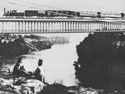 Eerste spoorbrug over Niagara door William England