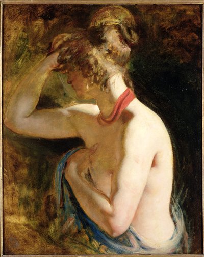 Halflang naakt, rechterarm opgeheven naar het hoofd door William Etty