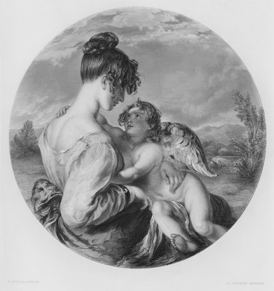De Gevaarlijke Speelkameraad, uit het schilderij in de Vernon Gallery (gravure) door William Etty