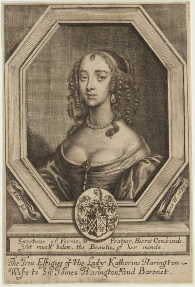 Lady Katherine Harrington door William Faithorne