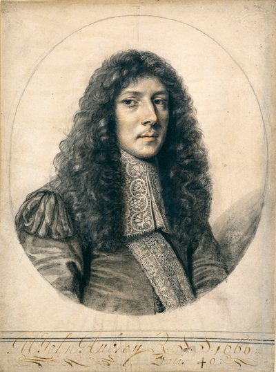 Portret van John Aubrey, 1666 door William Faithorne