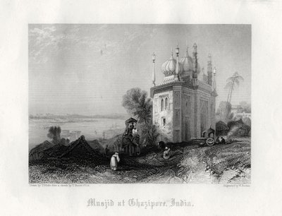Moskee in Chazipore, India door William Finden