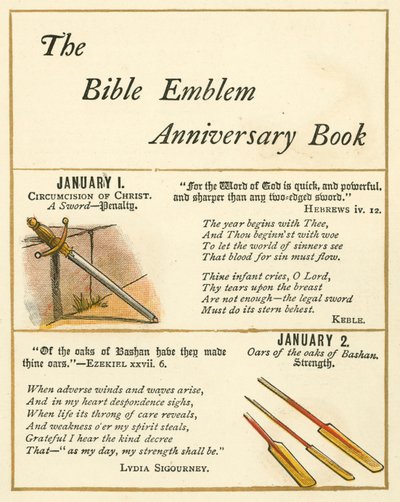 Pagina uit Het Bijbel Embleem Jubileumboek door William Foster