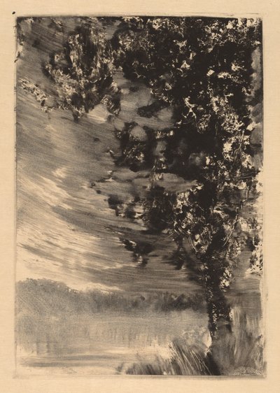 Landschap bij Maanlicht met Boom aan de Rechterkant door William Fowler Hopson