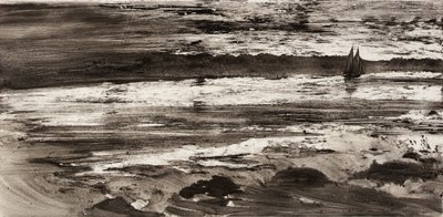 Zonsondergang aan de kust door William Fowler Hopson