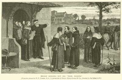Wyclif stuurt zijn arme priesters uit door William Frederick Yeames
