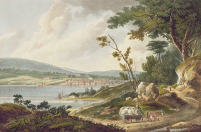 Newburg, nr.14 van de Hudson River Portfolio, gegraveerd door J. Hill door William Guy Wall