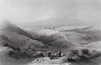 De Olijfberg en Jeruzalem, vanuit het noordoosten door William H. Bartlett