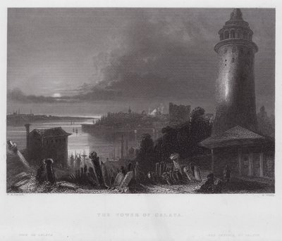 De Toren van Galata door William H. Bartlett