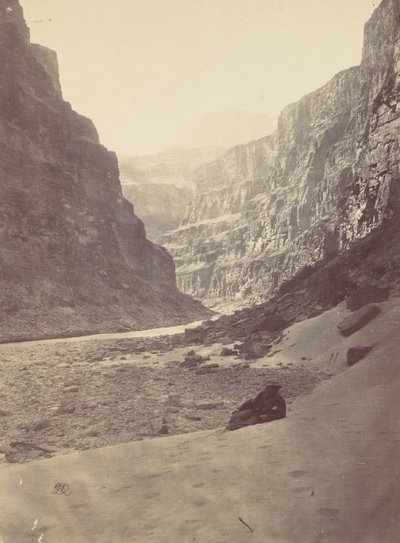 Grand Canyon van de Colorado River, Monding van Kanab Wash, kijkend naar het Westen, 1872 door William H. Bell