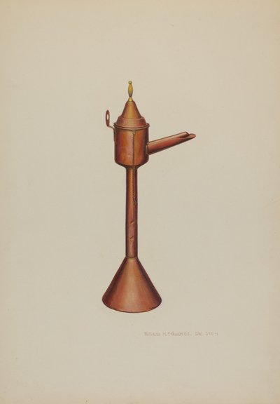 Walvisolielamp, ca. 1938 door William H Edwards