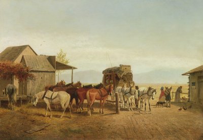 California Stagecoach Halt, 1875 door William Hahn