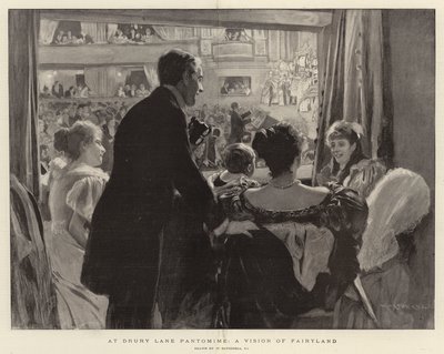 Bij Drury Lane Pantomime, een visioen van sprookjesland door William Hatherell