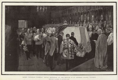 Begrafenis van koningin Victoria, koninklijke rouwenden bij de dienst in St George