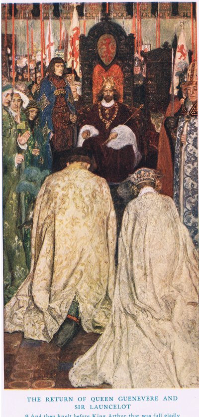 De Terugkeer van Koningin Guenevere en Sir Lancelot, illustratie uit 