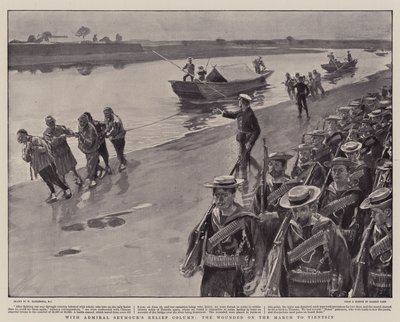 Met het Hulptroep van Admiraal Seymour, de Gewonden op de Mars naar Tientsin door William Hatherell