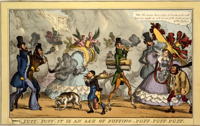 Puff, Puff, het is een tijdperk van puffen, Puff, Puff, Puff, pub. Thos. McLean, Londen, 1827 door William Heath