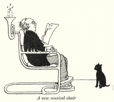 Een nieuwe muzikale stoel door William Heath Robinson