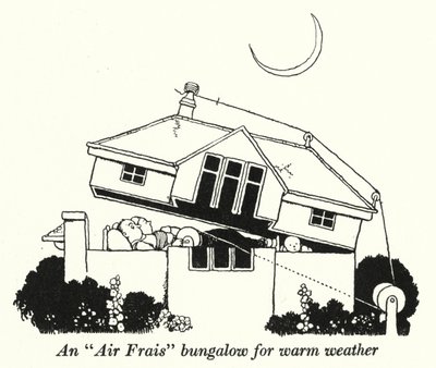 Een "Air Frais" bungalow voor warm weer door William Heath Robinson