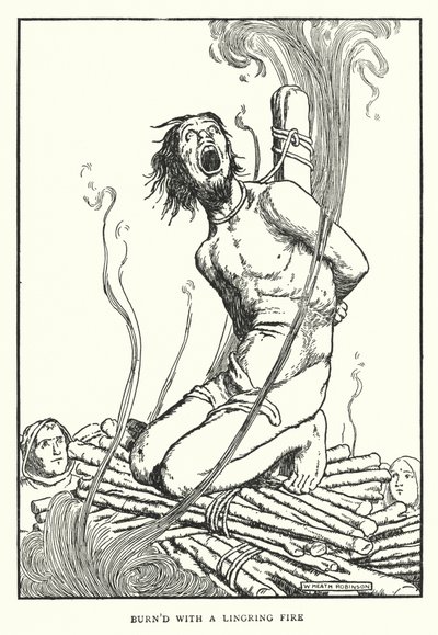 Verbrand met een aanhoudend vuur door William Heath Robinson