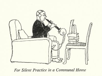 Voor stille oefening in een gemeenschappelijk huis door William Heath Robinson