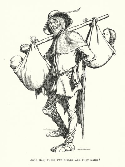 Goede man, zijn deze twee meisjes maagden? door William Heath Robinson