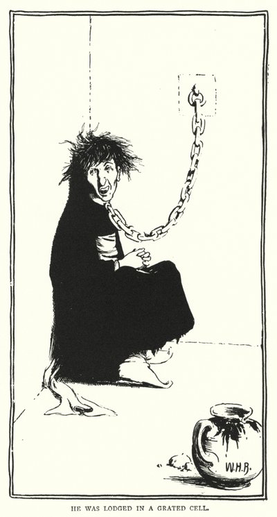 Hij werd opgesloten in een traliecel door William Heath Robinson