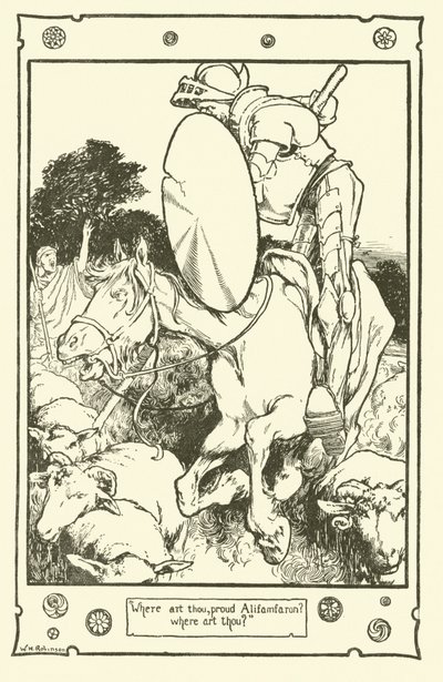 Illustratie voor Don Quichot door William Heath Robinson