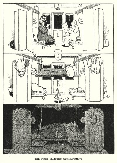Illustratie voor Railway Ribaldry door W Heath Robinson door William Heath Robinson