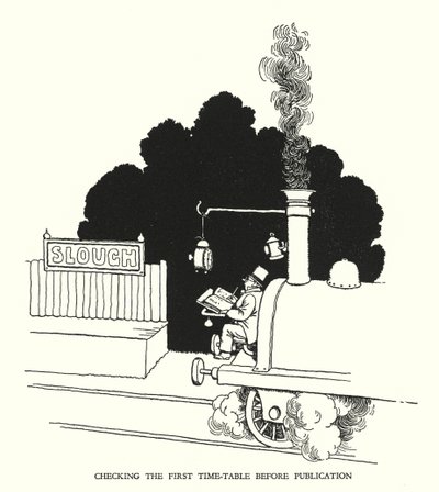 Illustratie voor Railway Ribaldry door W Heath Robinson door William Heath Robinson