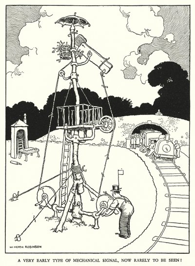 Illustratie voor Railway Ribaldry door W Heath Robinson door William Heath Robinson