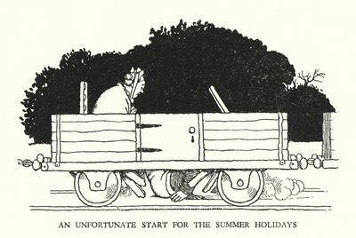 Illustratie voor Railway Ribaldry door W Heath Robinson door William Heath Robinson