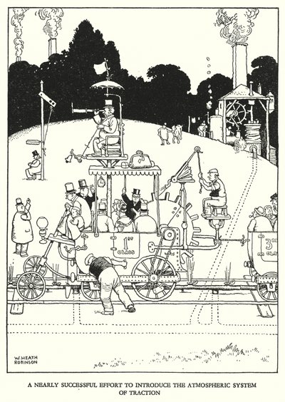 Illustratie voor Railway Ribaldry door W Heath Robinson door William Heath Robinson