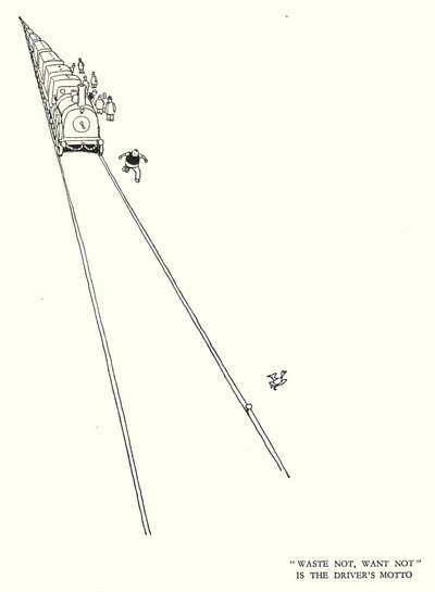 Illustratie voor Railway Ribaldry door W Heath Robinson door William Heath Robinson