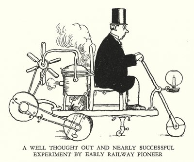 Illustratie voor Railway Ribaldry door W Heath Robinson door William Heath Robinson