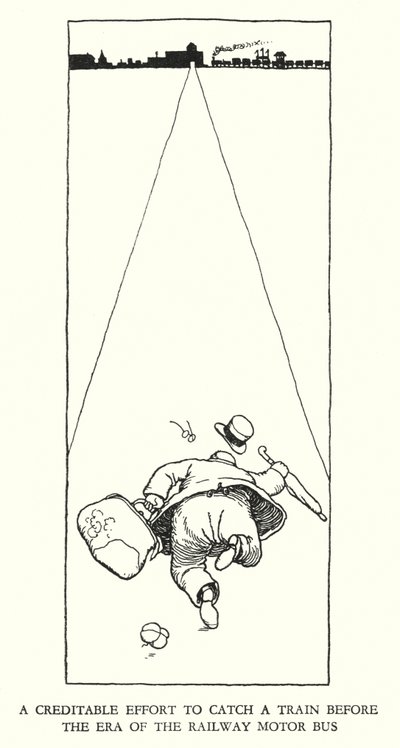 Illustratie voor Railway Ribaldry door W Heath Robinson door William Heath Robinson