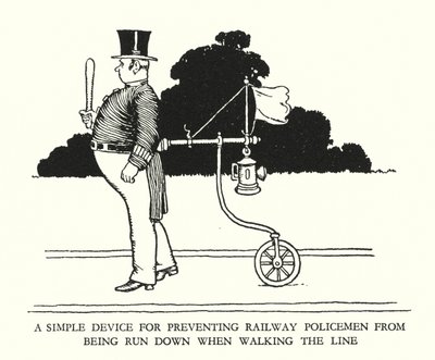 Illustratie voor Railway Ribaldry door W Heath Robinson door William Heath Robinson