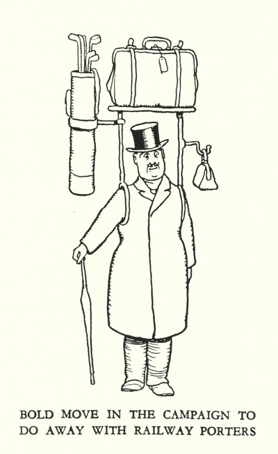 Illustratie voor Railway Ribaldry door W Heath Robinson door William Heath Robinson